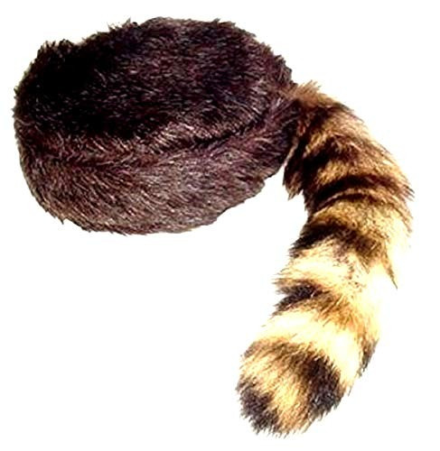 Sombrero De Piel De Davy Crockett Coon Con Tamaño De Cola