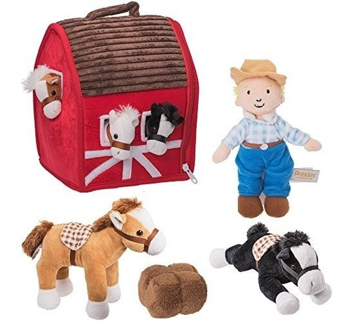 Prextex Plush Farm House Con Suaves Y Mimosos Caballos De Pe