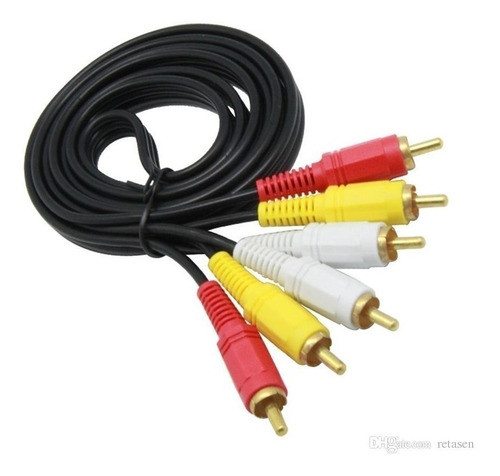 Imagen 2 de 2 de Cable Audio Y Video Noga 3 Rca A 3 Rca 1.8 Mts