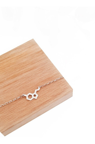 Pulsera Serotonina En Plata Felicidad Quimica Biologia Medic