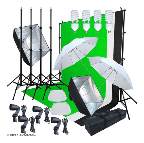 Imagen 2 de 8 de Linco Lincostore Am169 - Kit De Iluminacion Para Estudio Fot