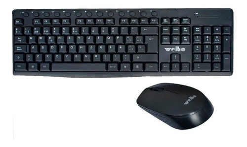 Combo Inalámbrico Keywin: Teclado Multimedia + Mouse Con Ñ Color Del Mouse Negro Color Del Teclado Negro