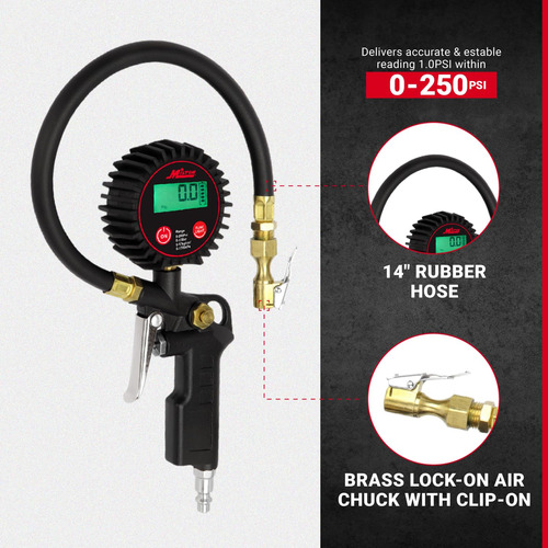 Inflador De Pneus Digital Milton 507kit Com Medidor Preciso