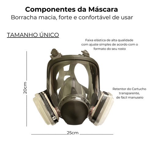 Máscara 6800 facial completa com máscara de filtro 5n11 com carvão ativo