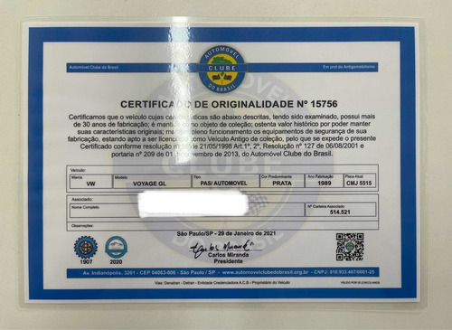Volkswagen Voyage Gl 1989 - Placa Preta