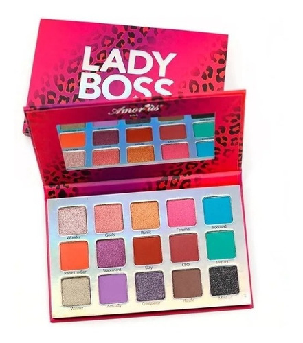 Imagen 1 de 6 de Paleta De Sombras Lady Boss Amor Us Con 15 Tonos Vegano