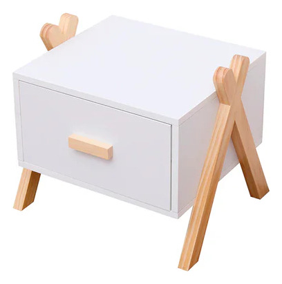 Buró Infantil Color Blanco Y Madera Con 1 Cajón