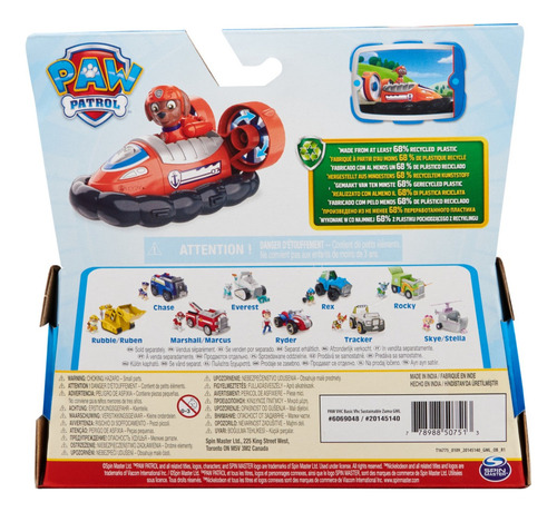 Paw Patrol 6069048 Vehículo Básico Sustentable Zuma Naranja Claro