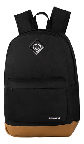 Everbags Mochila Escolar 22 L Cor Preto Multiuso Reforçada Confortável