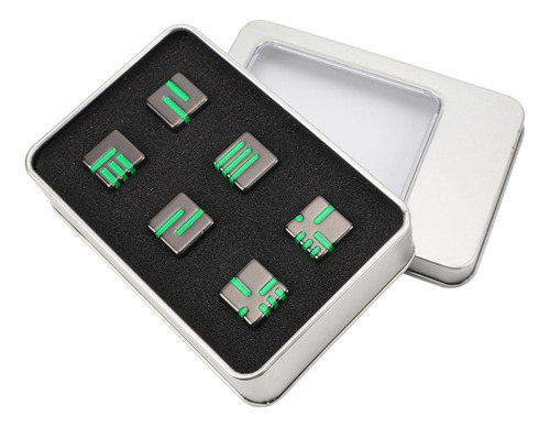 Juego Dados Metal De 6 Piezas Con Estuche De Almacenamiento