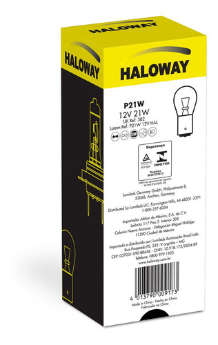 Pack 10 Lamparas Haloway P21w 12v