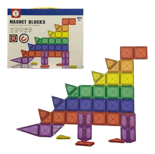 Bloques De Construcción Magnéticos Didáctico Juego 52 Pcs