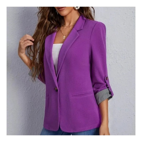 Chaqueta Traje Tipo Cárdigan Ajustado Con Solapa Para Mujer