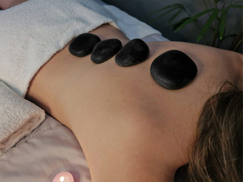 Kit 12 Pedras Quentes Vulcânicas Para Massagem Saude Energia