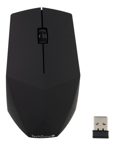 Mouse Óptico Inalámbrico Techzone Con Diseño Ergonómico Color Negro