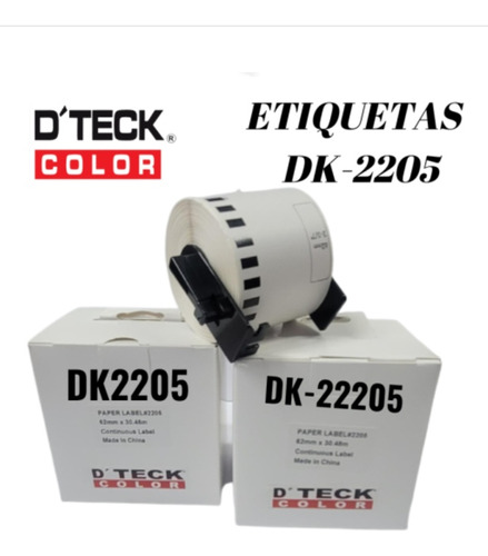 Etiquetas Adhesiva Dk-2205 Compatible-dteck Color