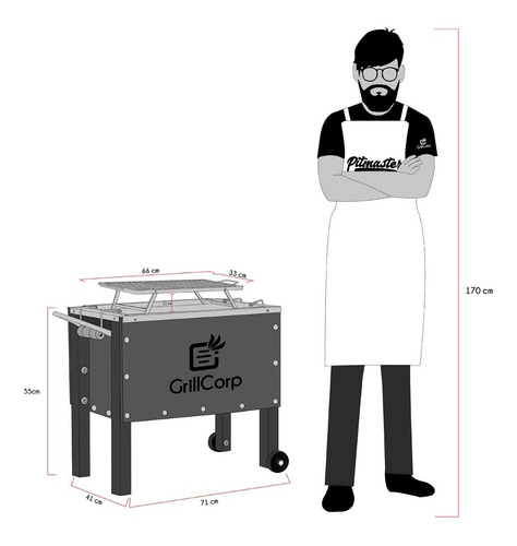 Caja China Mediana Inoxidable + Parrilla De Ángulo