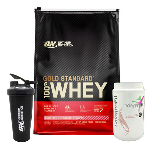 Whey Gold 10 Lb Optimum Nutrition + Colágeno Y Shaker Gratis