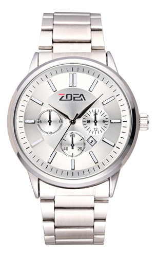 Reloj Zoea Ez8001-b Hombre Acero Plata 30mresistente Al Agua