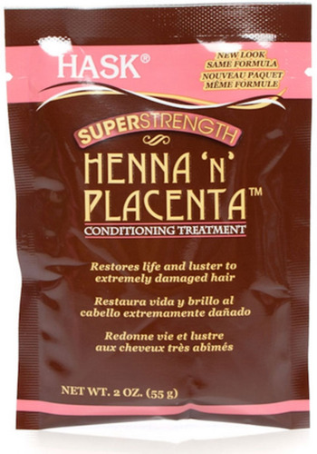 Hask Henna 'n' Placenta Super Fuerza Pack De Tratamiento 2