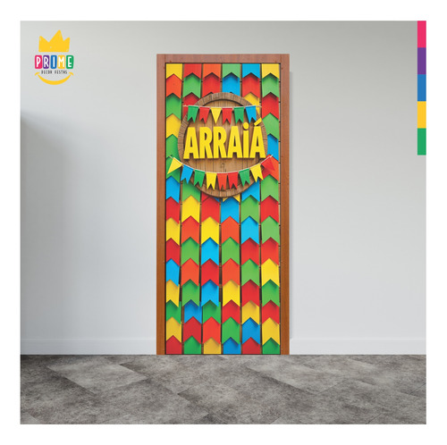 Capa De Porta Decoração Festa Junina Com Elástico 0,85x2,10m