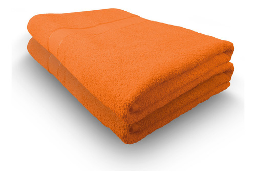 Toalla De Baño Extragrande De Algodón Gila Essentials 2 Pzas Color Naranja Liso