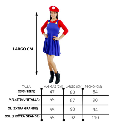 Imagen 2 de 8 de Disfraz Mario Mario Bros Dama