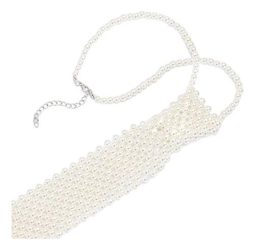 Collar De Perlas De Imitación Corbata Joyería Cadena