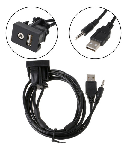 1 M Coche Salpicadero Empotrado Puerto Usb Auto Barco 3.5 Mm