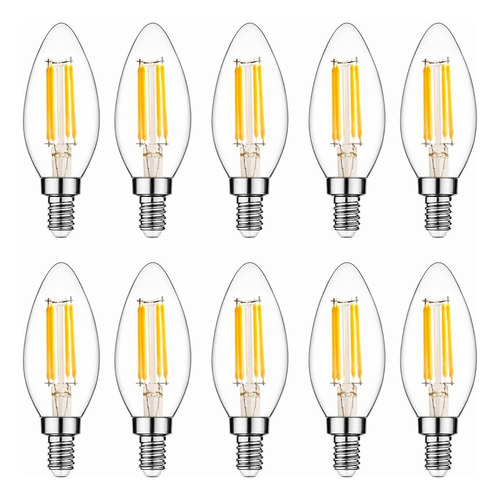E12 - Bombilla Led De Filamento, 4 W, 35 W, 10 Unidades