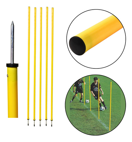 Pack 5 Bastones 1.5 Mts Slalom De Entrenamiento Con Estaca