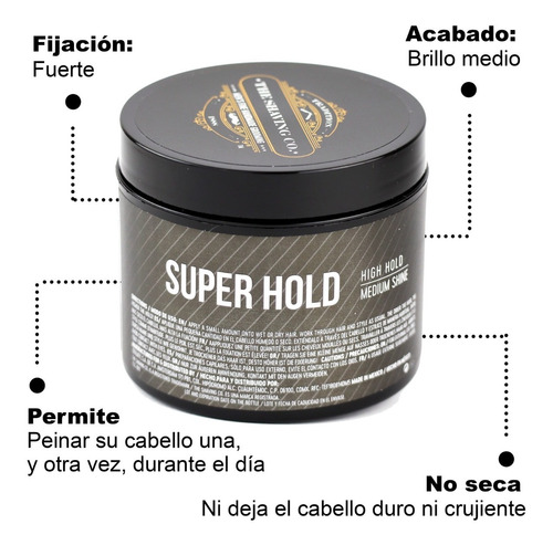 The Shaving Co Pomada Cera Para Cabello Super Hold Pomade  