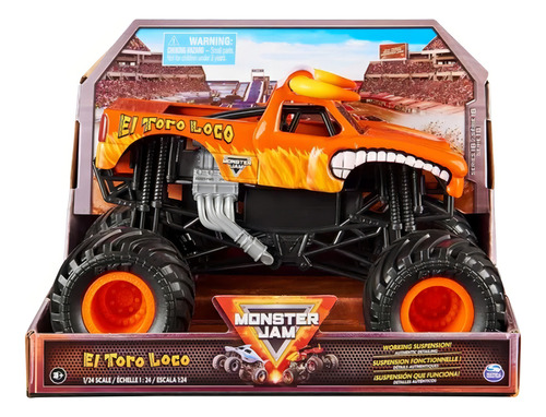 Monster Jam 1:24 Metalico Camion Toro Loco 58700 - Premium Color Naranja