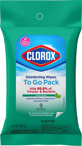 Clorox Disinfecting Wipes Limpieza Sin Blanqueador, 9 Toall.