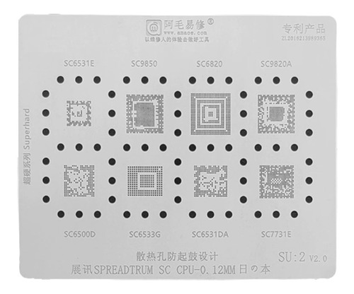 Stencil Para Spreadtrum Sc Cpu Sc9850 6820 9820a 651e 6531da