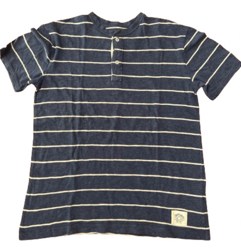 Polera Manga Corta Gap Niño Talla 14-16 Azul Rayas Beige