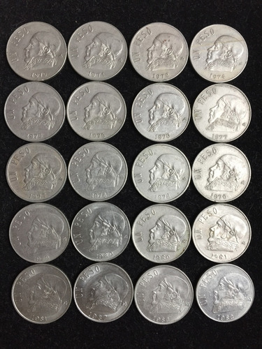 Serie Completa Con Variaciones 1 Peso 1970-1983 (20 Monedas)