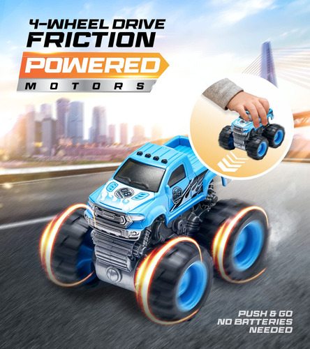 Pack De 6 Unidades Push And Go De Monster Trucks Team Power