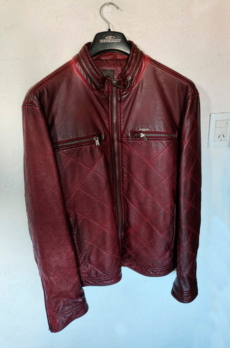 Campera De Cuero Original Bordó Taberniti Usada (Usado)