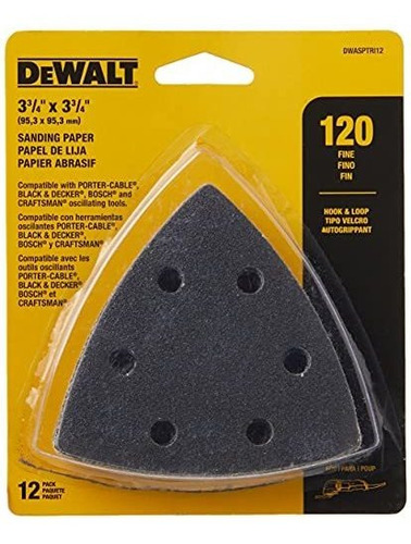 Dewalt Dwasptri12 Hook And Loop Triangle Papel De Lija De Gr