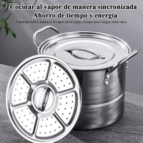 4pcs Vaporera Set De Acero Inoxidable Ollas Con Tapa Tableta