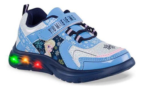 Tenis Con Luces Frozen Ice Azul Para Niña Disney