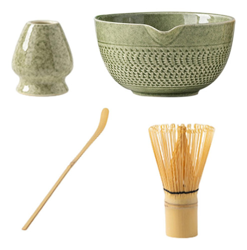 Juego De Matcha Batidor Y Soporte De Bambú Para Verde