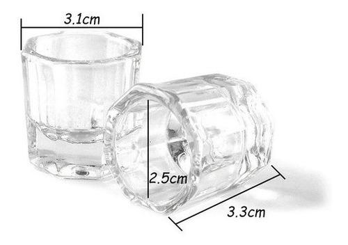 Set 12 Vasos Dappen De Vidrio Para Acrílico Manicure X Mayor