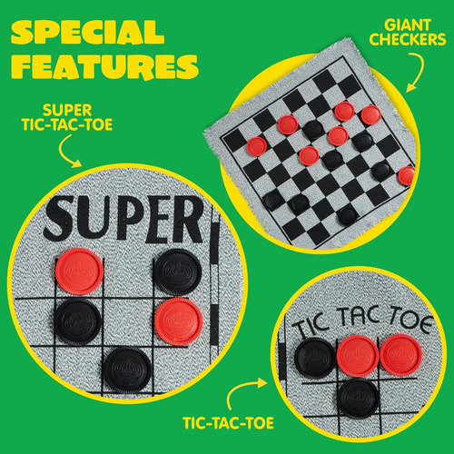 @ Juego De Mesa 3 En 1 Super Y Tic Tac Toe Damas Gigantes