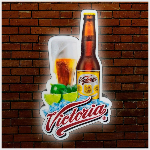 Anuncio Luminoso Caja De Luz Bares Cerveza Victoria - 70cm
