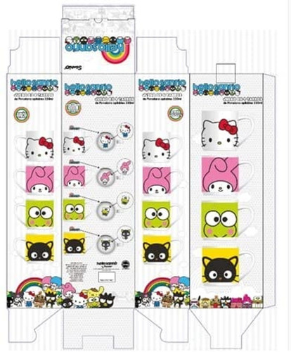 Taza Hello Kitty Juego De 4 Personajes Apilables 330ml