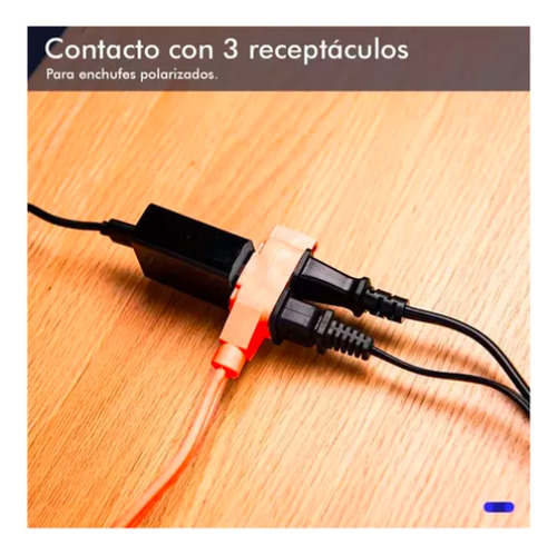 Extensión Eléctrica Uso Rudo Multicontacto 25 Metros Naranja Naranja