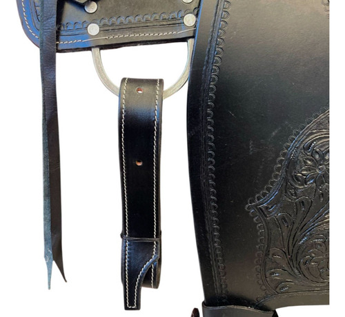 Montura Vaquera Texana Vaqueta ¡premium! Argolla En Bastos Negro-fuste16