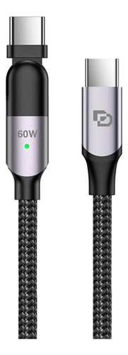 Cable Usb-c A Usb-c 60w Giratorio De 2mt Rugged Dusted Negro
